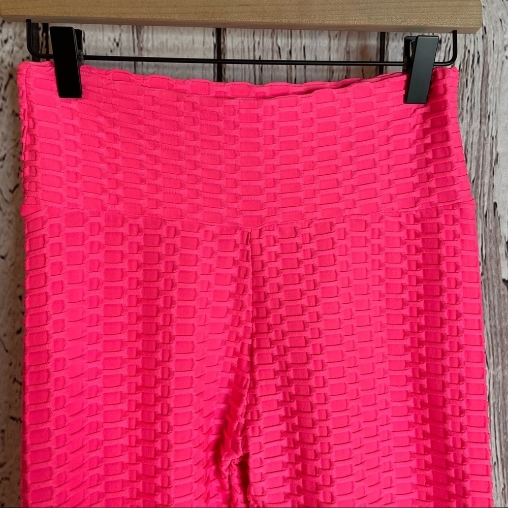 Pink Scrunch Leggings One Size / Medium Textured Booty Butt‎ Lift Compression - Picture 4 of 11